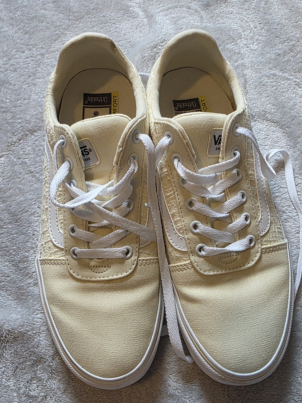 Vans Kids Cream Canvas Low-Top Sneakers